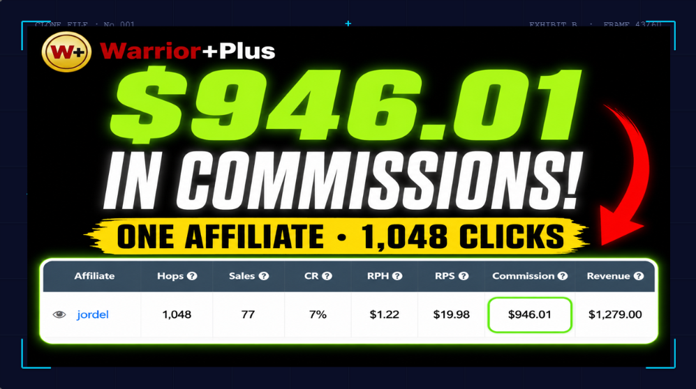 Affiliate jordel earned $946.01 in commissions from 1,048 clicks