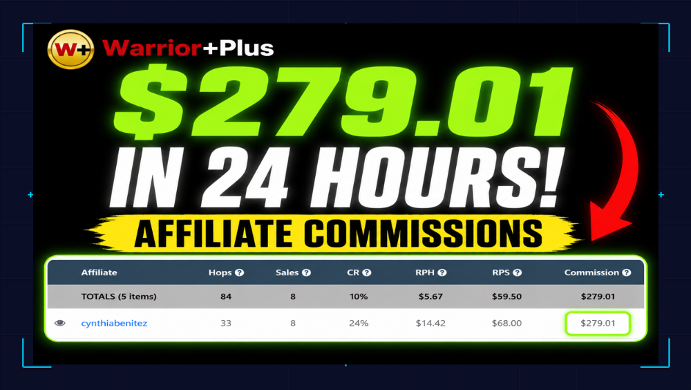 Affiliate cynthiabenitez earned $279.01 in 24 hours